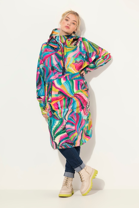 Funktions-Regencape, Unisex, Print, Kapuze