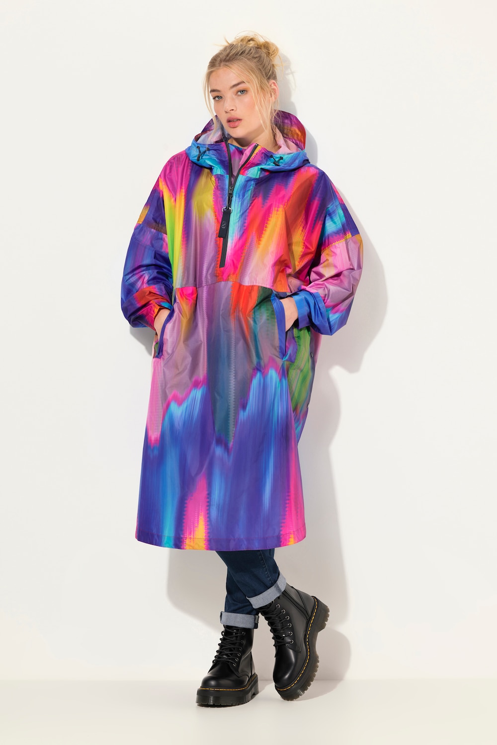 Funktions-Regencape, Unisex, Print, Kapuze