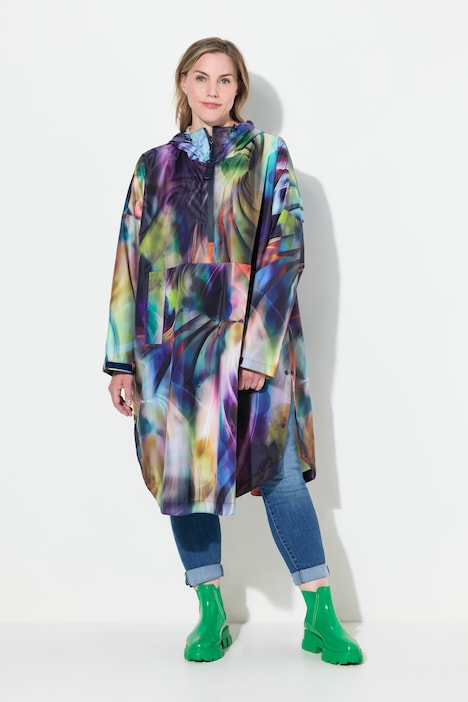 Funktions-Regencape, Unisex, Print, Kapuze