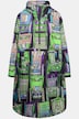 Poncho técnico impermeable, unisex, estampado, capucha