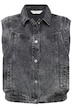Džínová vesta, volný střih, límeček, po stranách elastický lem