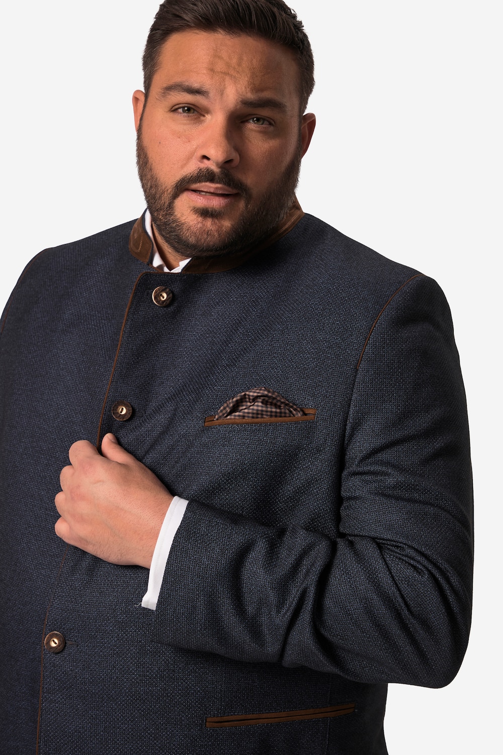 Stora storlekar Tyrolerjacka, Her, blå, storlek: 68, Polyester/Bomull, Men Plus