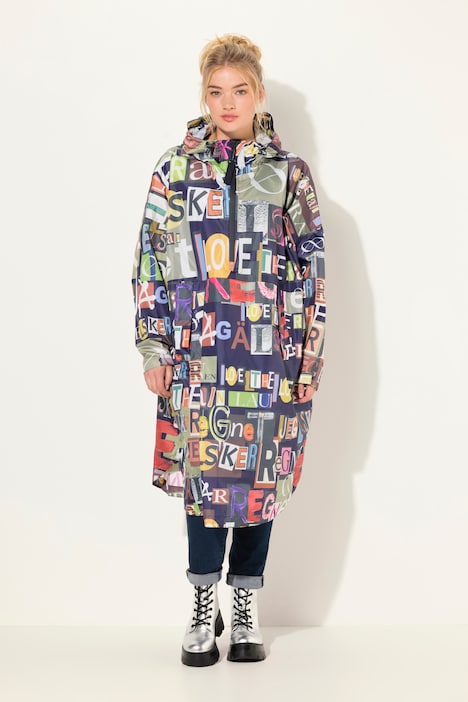 Funktions-Regencape, Unisex, Print, Kapuze