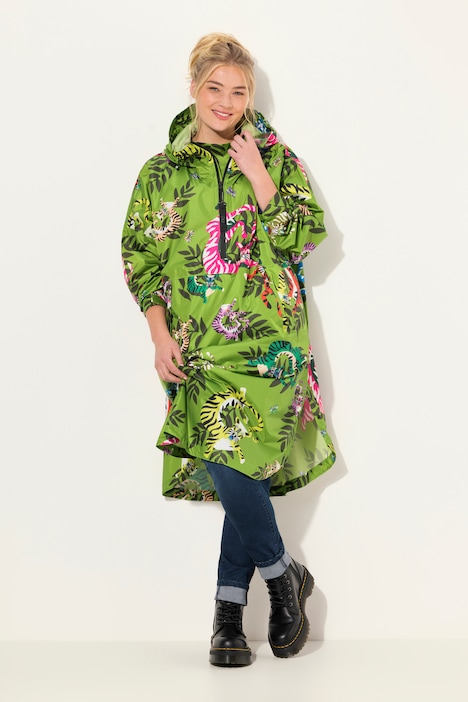 Funktions-Regencape, Unisex, Print, Kapuze