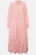 Maxikleid, A-Line, Krawattenprint, Hemdkragen, Langarm