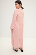 Maxikleid, A-Line, Krawattenprint, Hemdkragen, Langarm
