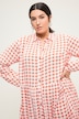 Maxikleid, A-Line, Krawattenprint, Hemdkragen, Langarm