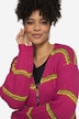 Striped Long-Sleeve Open Front Cardigan