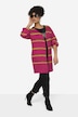 Striped Long-Sleeve Open Front Cardigan