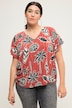Blusenshirt, oversized, Palmen Print, V-Ausschnitt