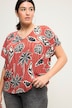 Blusenshirt, oversized, Palmen Print, V-Ausschnitt