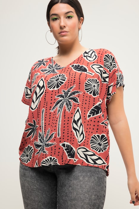 Botanical Beach Print Blouse