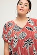Blusenshirt, oversized, Palmen Print, V-Ausschnitt