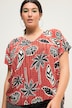 Blusenshirt, oversized, Palmen Print, V-Ausschnitt