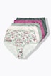 Midi-slips, set van 5, bloemen/effen