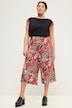 Beach Print Elastic Waist Culottes