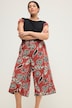 Beach Print Elastic Waist Culottes