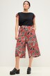 Beach Print Elastic Waist Culottes