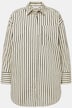 Shirtblouse, oversized, strepen, overhemdkraag, lange mouwen