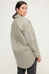 Shirtblouse, oversized, strepen, overhemdkraag, lange mouwen