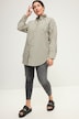 Shirtblouse, oversized, strepen, overhemdkraag, lange mouwen