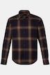 Chemise JP 1880 en flanelle à carreaux, manches longues et col Kent, coupe Modern Fit - jusqu'au 8 XL