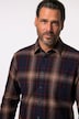 Chemise JP 1880 en flanelle à carreaux, manches longues et col Kent, coupe Modern Fit - jusqu'au 8 XL