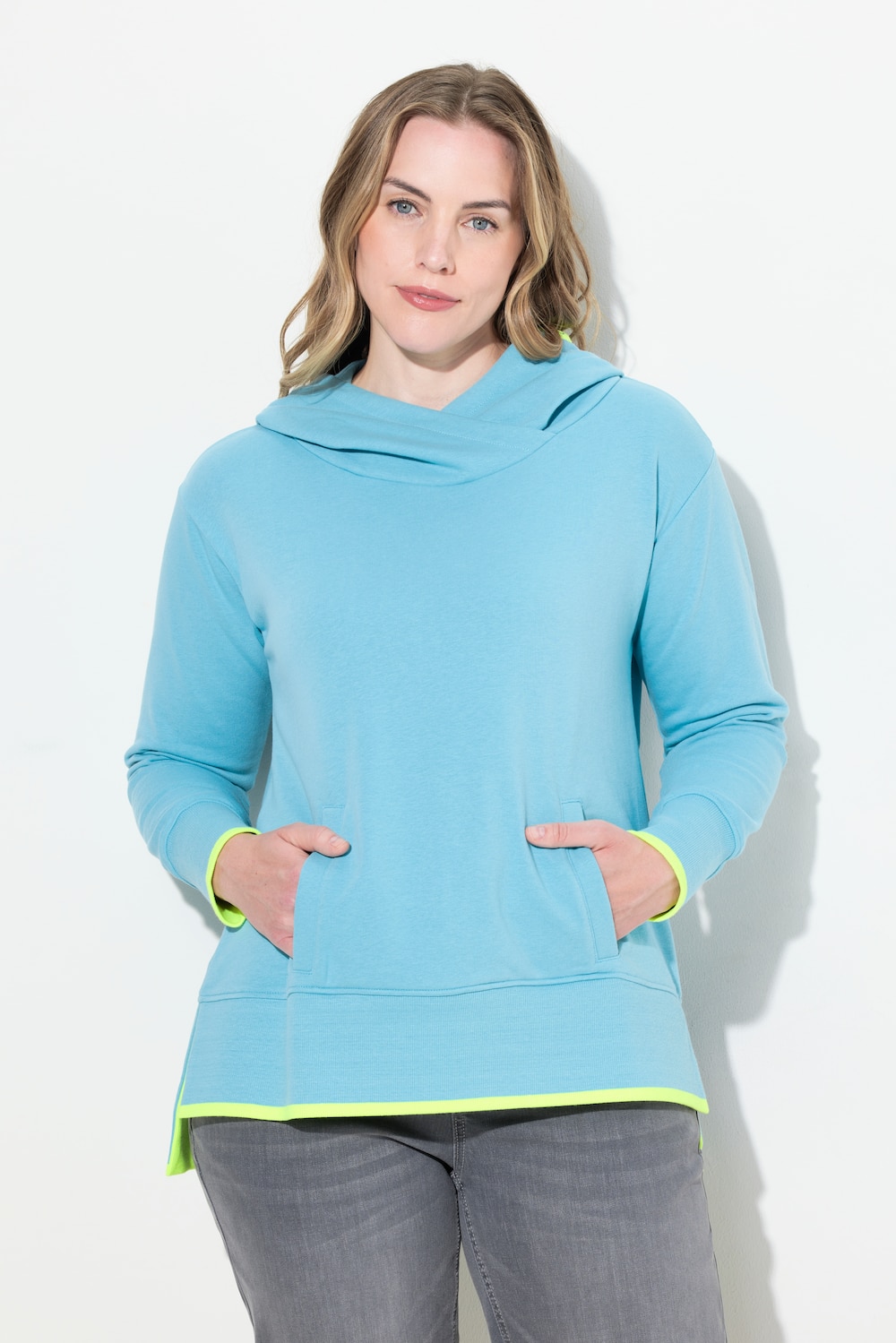 Thumbnail - Große Größen Sweatshirt, Damen, türkis, Größe: XL, Baumwolle/Polyester, LAURASON