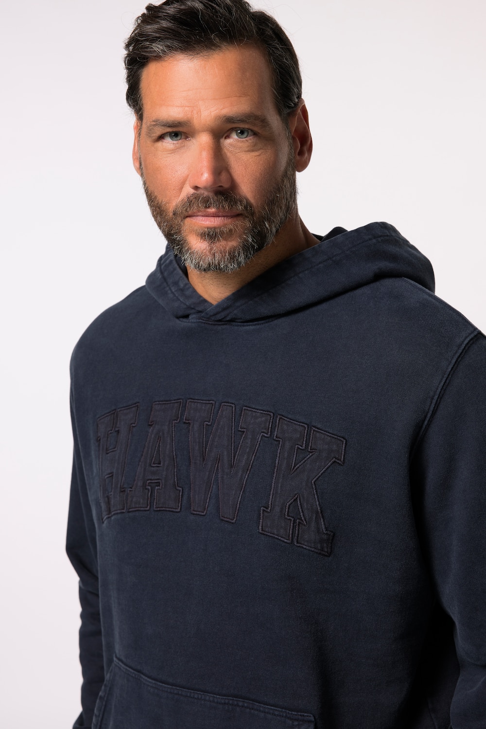 Stora storlekar Hoodie, Her, blå, storlek: XL, Bomull, JP1880
