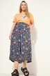 Culotte, wijde pijpen, paisleyprint, elastische tailleband