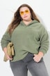 Teddy-pullover, pluche, capuchon, lange mouwen