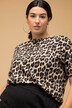 T-Shirt, oversized, luipaardprint, ronde hals, korte mouwen