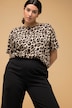 T-Shirt, oversized, luipaardprint, ronde hals, korte mouwen