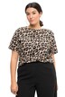 Tričko, oversize, leopardí potisk, kulatý výstřih, krátké rukávy