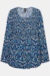 Bluse, gesmokt, Rundhals, ausgestellter Langarm