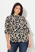 Bluse, oversized, skjortekrage, 3/4 ermer, lengre bak
