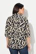 Bluse, oversized, skjortekrage, 3/4 ermer, lengre bak