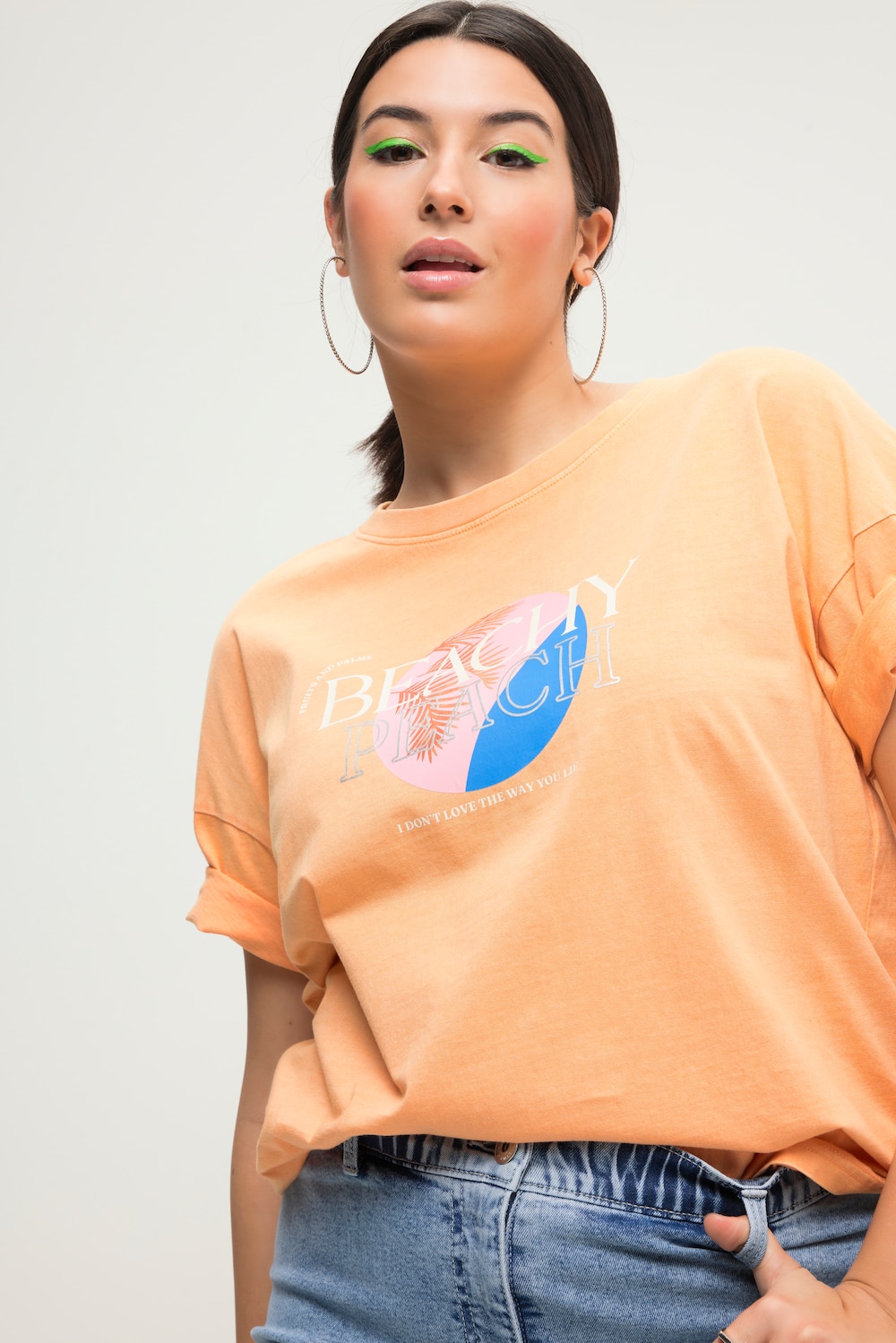 Große Größen T-Shirt, Damen, orange, Größe: 42/44, Baumwolle, Studio Untold