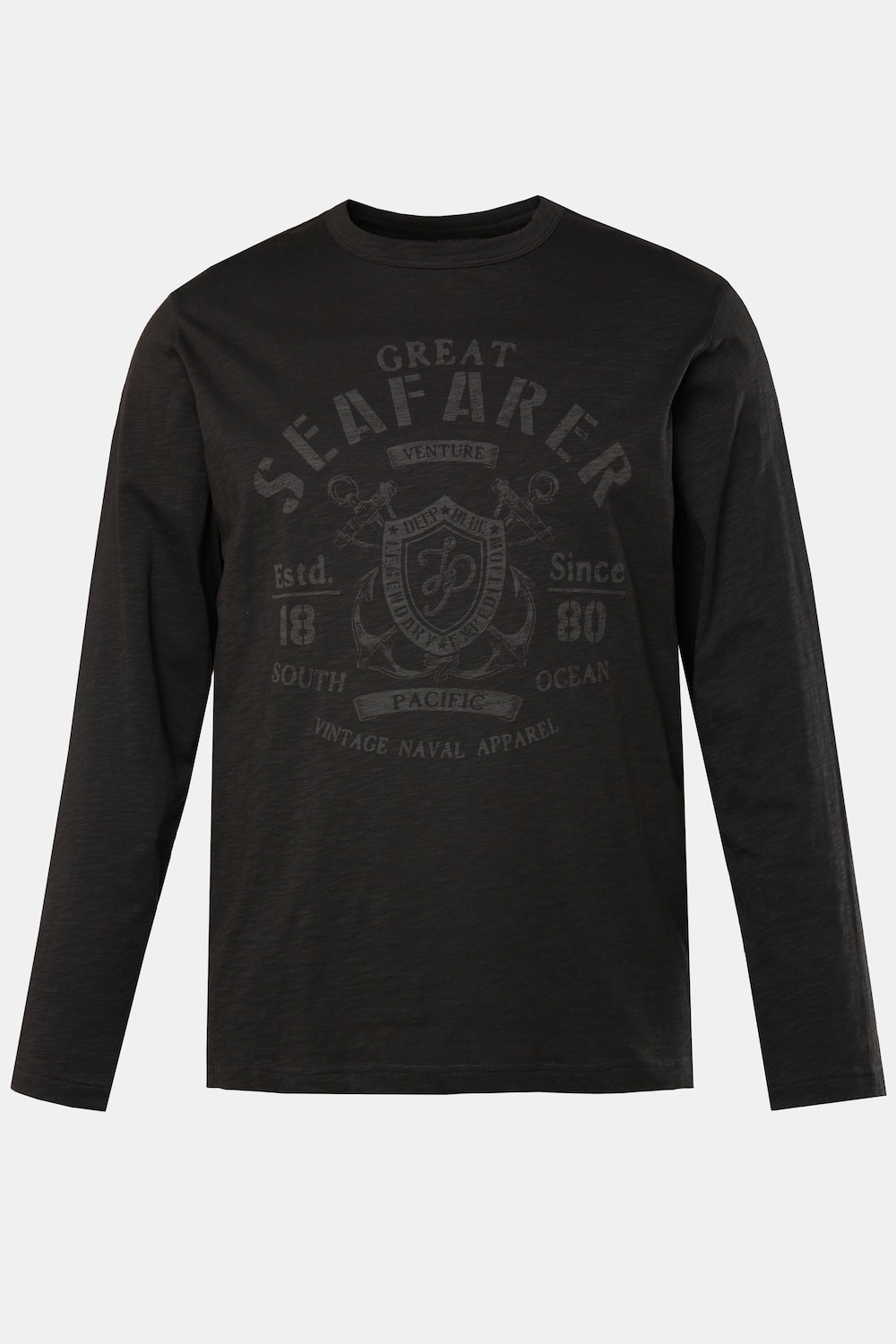 JP 1880 Langarmshirt, Brustprint, bis 8 XL