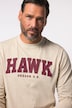 JP 1880 T-shirt met lange mouwen, print op de borst, tot 8XL