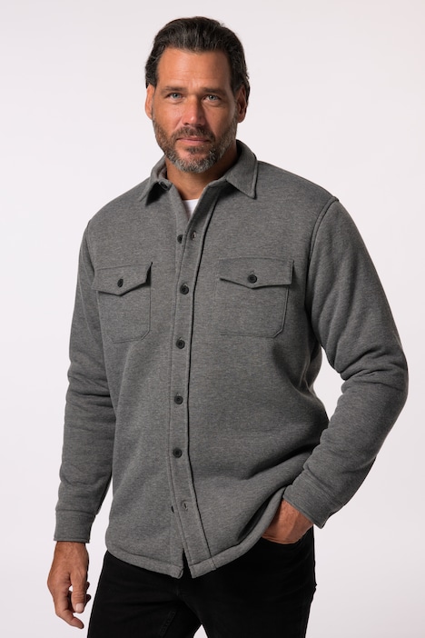 Overshirt JP1880 in felpa con fodera di pelliccia sintetica, fino alla tg. 7XL