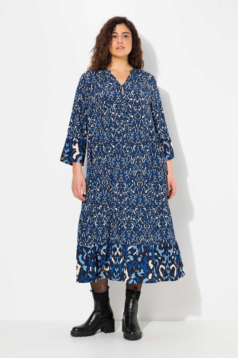 Große Größen Kleid, Damen, blau, Größe: 46/48, Viskose, Ulla Popken