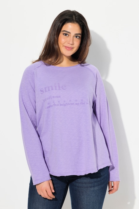 Textured Lettering Long Sleeve Sweatshirt