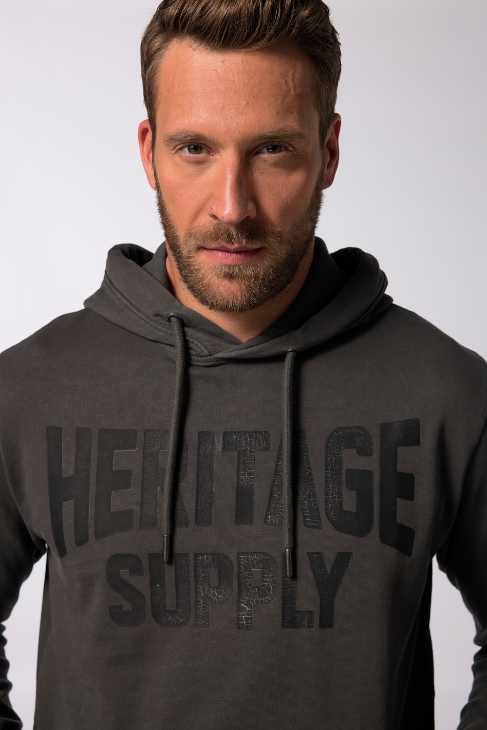 Stora storlekar Hoodie, Her, grön, storlek: L, Bomull, JP1880