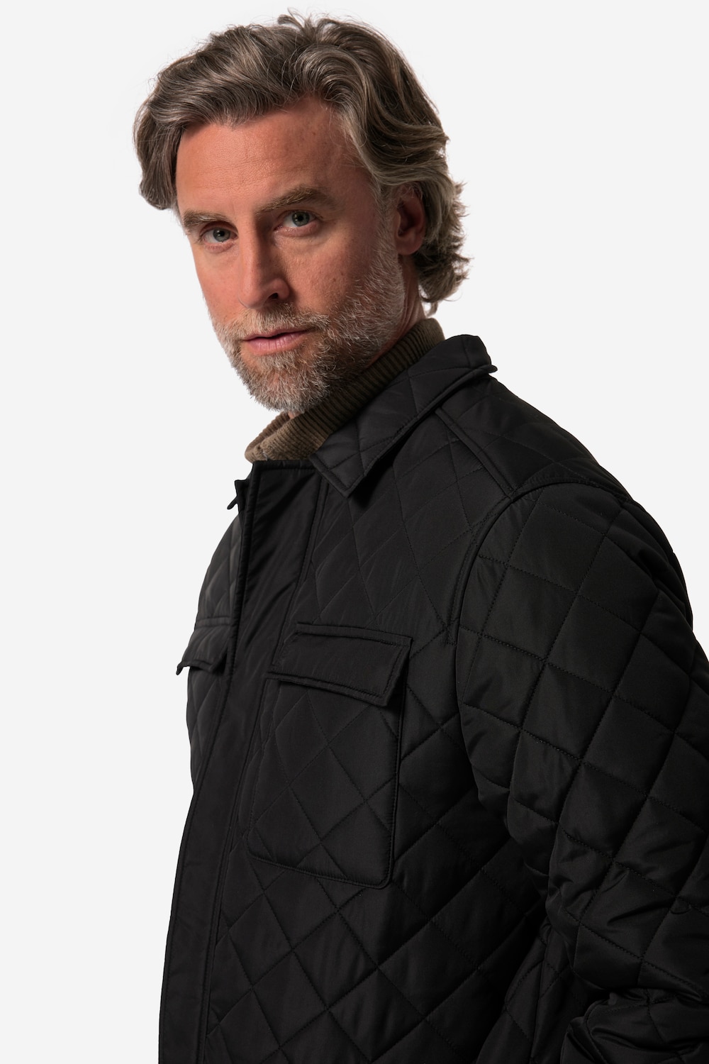 Stora storlekar Quiltad jacka, Her, svart, storlek: XL, Polyester, Boston Park