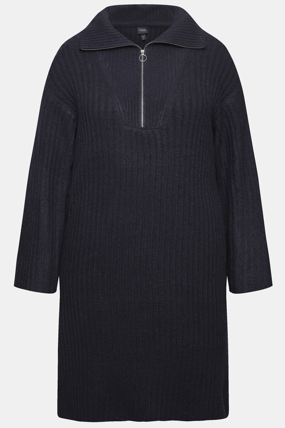 Stora storlekar Stickad klänning, Dam, blå, storlek: 58/60, Syntetfibrer/Polyester, Ulla Popken