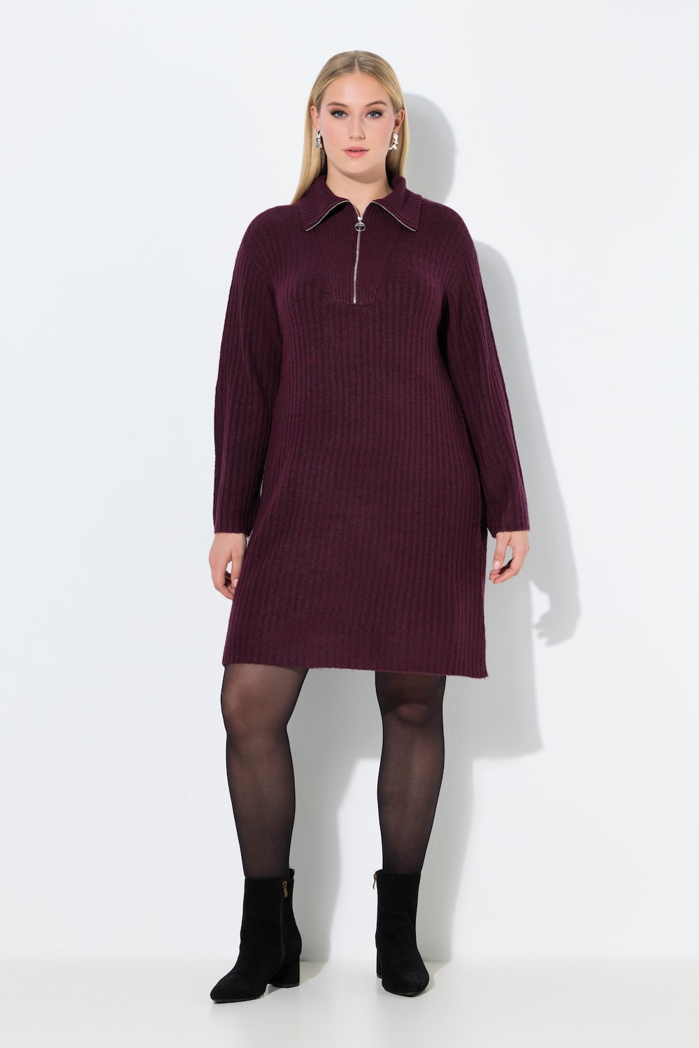 Große Größen Strickkleid, Damen, rot, Größe: 42/44, Synthetische Fasern/Polyester, Ulla Popken