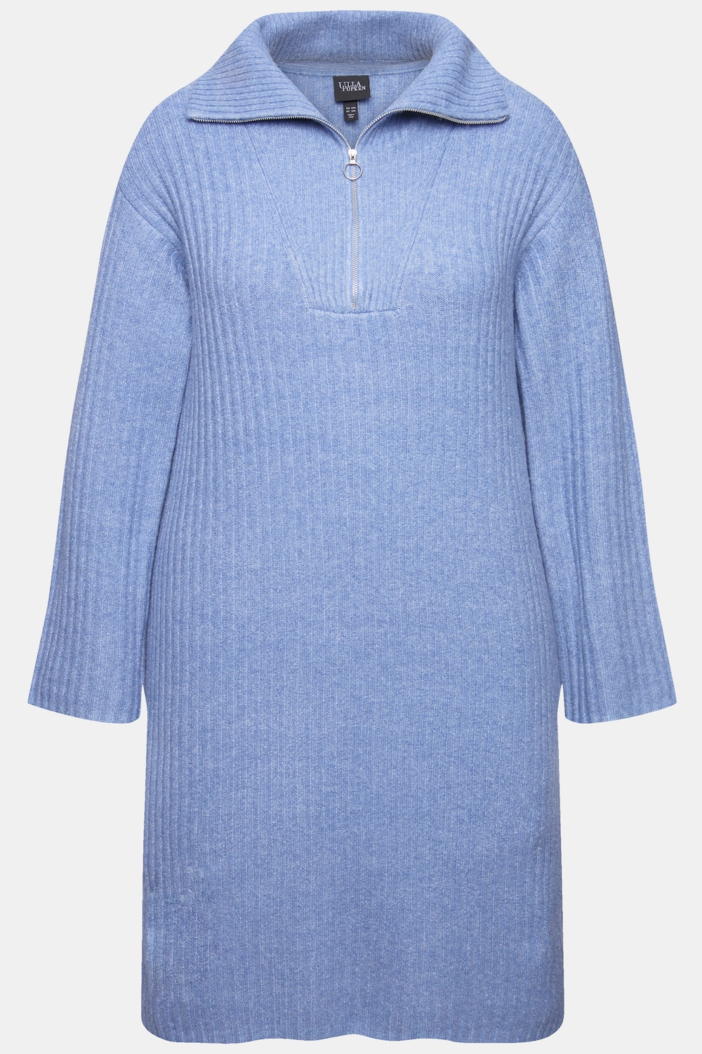 Stora storlekar Stickad klänning, Dam, blå, storlek: 42/44, Syntetfibrer/Polyester, Ulla Popken