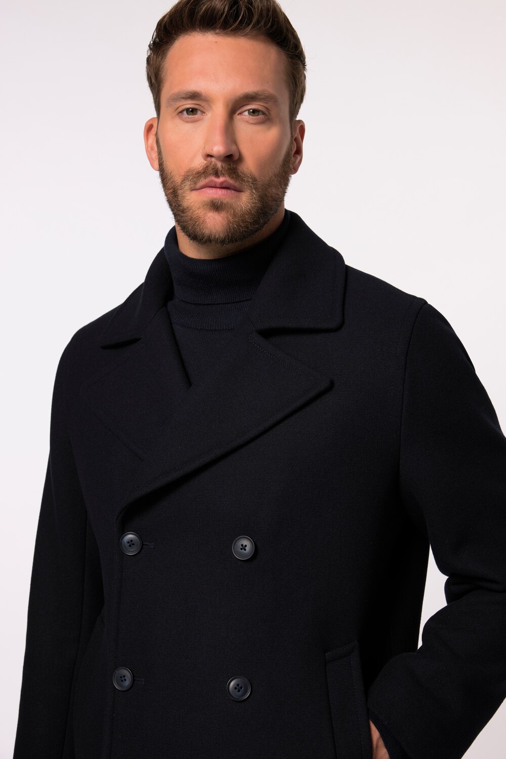 Stora storlekar Skepparkavaj, Her, blå, storlek: 4XL, Polyester/Ull, JP1880