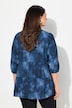 Bluse, batikktrykk, A-linje, V-hals, lange ermer